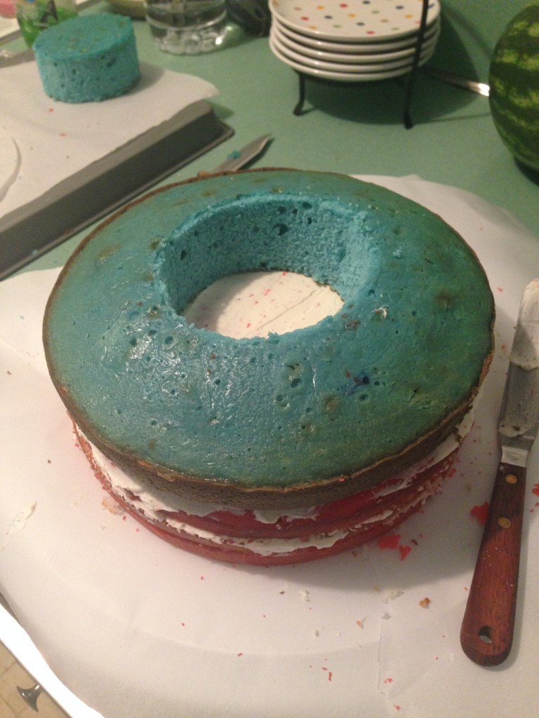 blue on cake